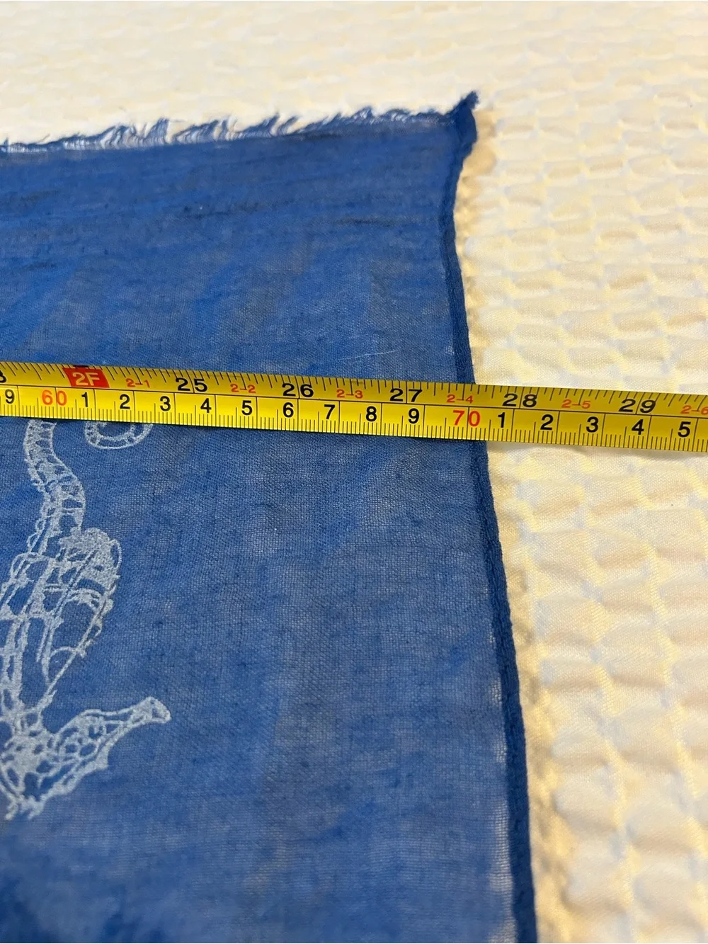 Blue Seahorse Print Lightweight Scarf Sarong